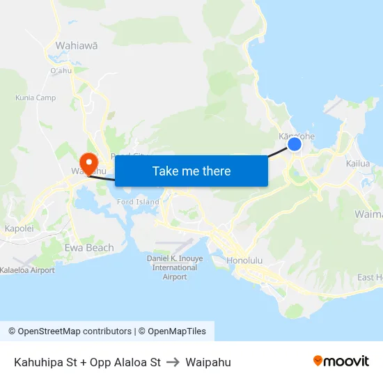 Kahuhipa St + Opp Alaloa St to Waipahu map