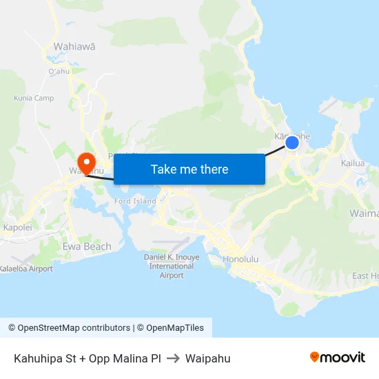 Kahuhipa St + Opp Malina Pl to Waipahu map
