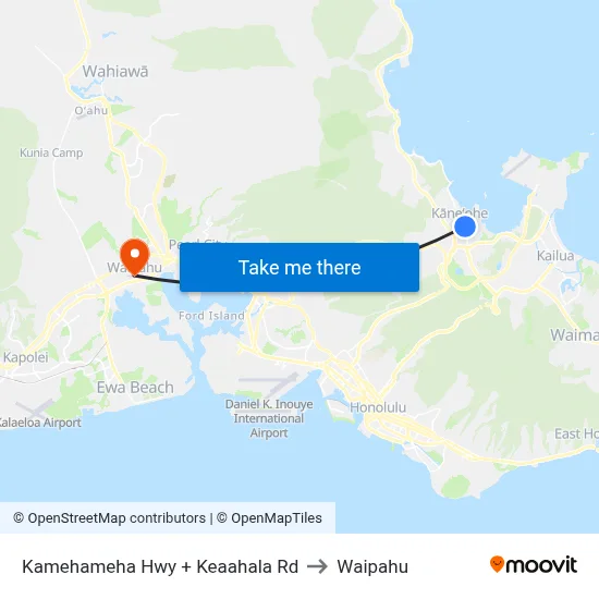 Kamehameha Hwy + Keaahala Rd to Waipahu map