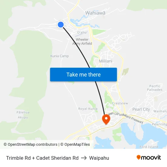 Trimble Rd + Cadet Sheridan Rd to Waipahu map