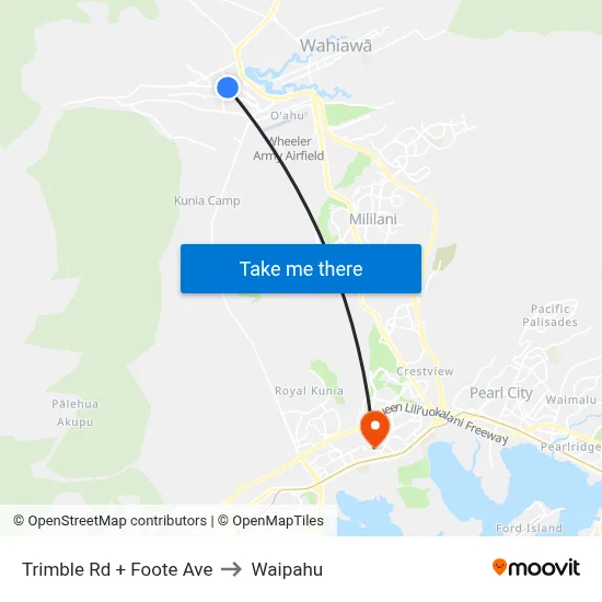 Trimble Rd + Foote Ave to Waipahu map