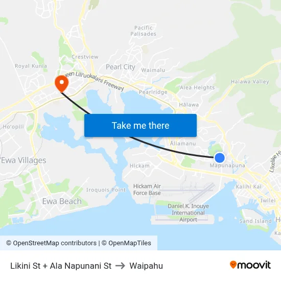 Likini St + Ala Napunani St to Waipahu map