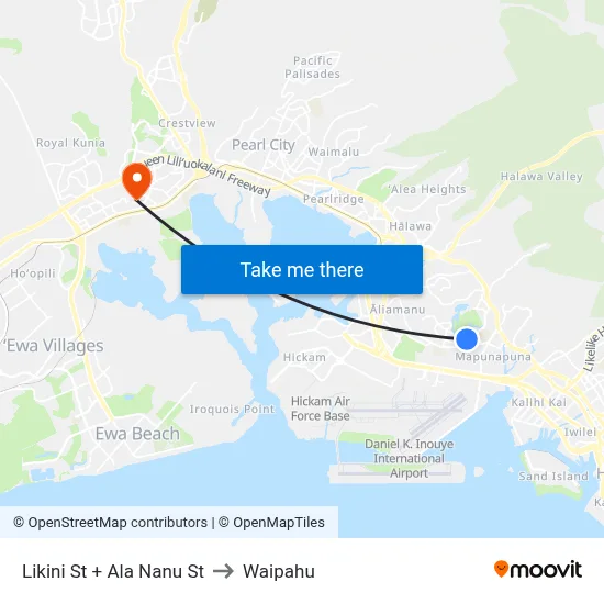 Likini St + Ala Nanu St to Waipahu map