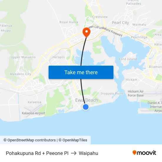 Pohakupuna Rd + Peeone Pl to Waipahu map