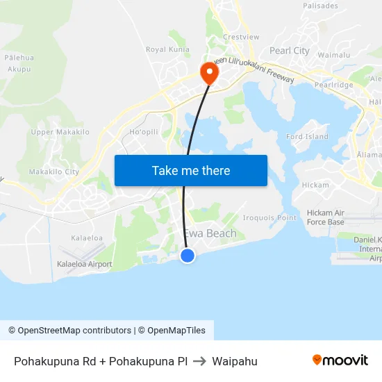 Pohakupuna Rd + Pohakupuna Pl to Waipahu map