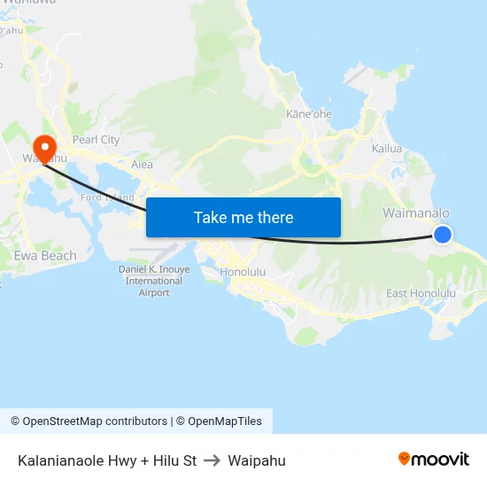 Kalanianaole Hwy + Hilu St to Waipahu map