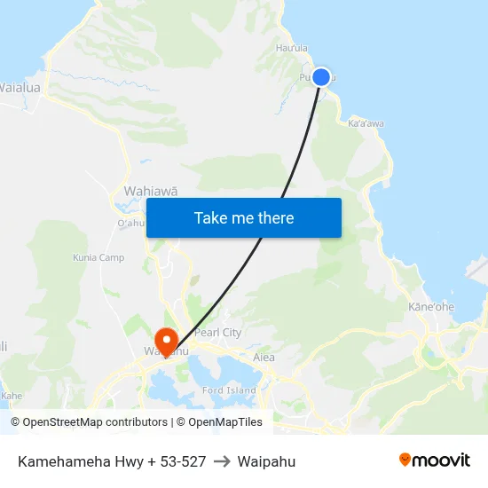 Kamehameha Hwy + 53-527 to Waipahu map