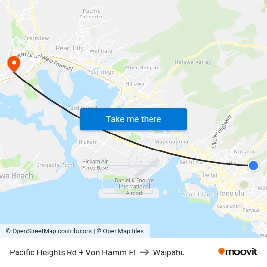Pacific Heights Rd + Von Hamm Pl to Waipahu map