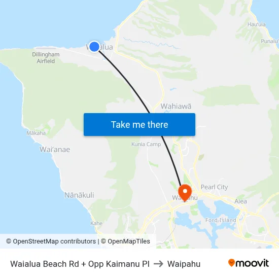 Waialua Beach Rd + Opp Kaimanu Pl to Waipahu map