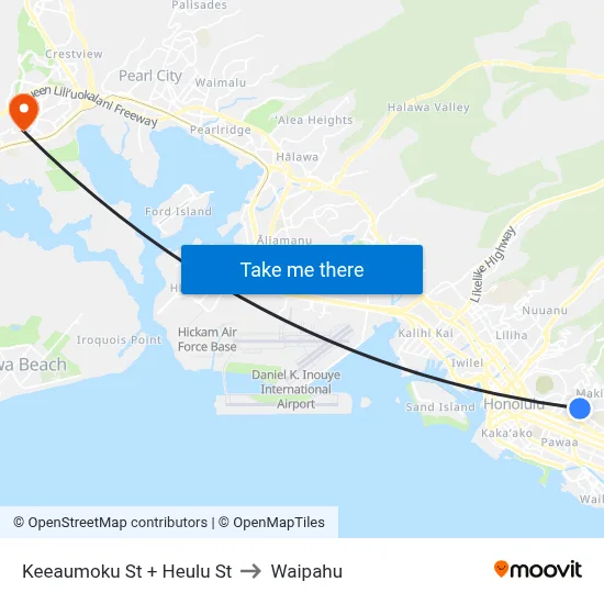 Keeaumoku St + Heulu St to Waipahu map
