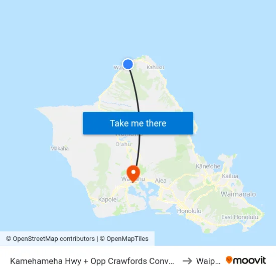 Kamehameha Hwy + Opp Crawfords Convalescent Home to Waipahu map