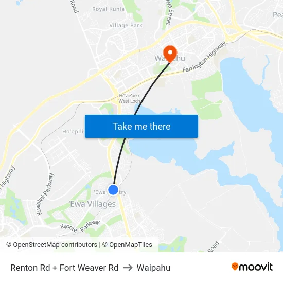 Renton Rd + Fort Weaver Rd to Waipahu map