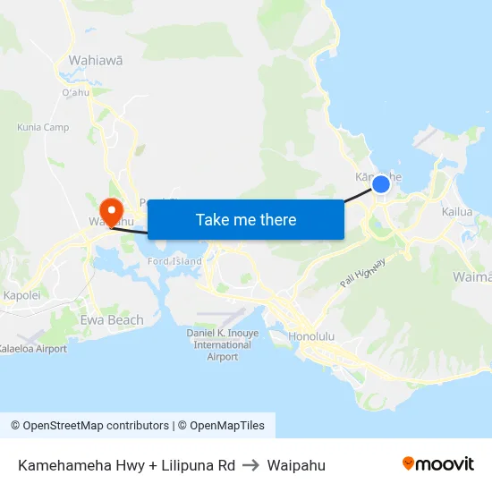 Kamehameha Hwy + Lilipuna Rd to Waipahu map