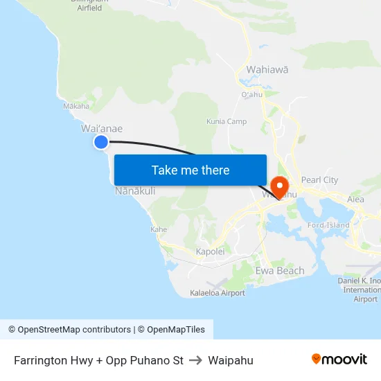 Farrington Hwy + Opp Puhano St to Waipahu map