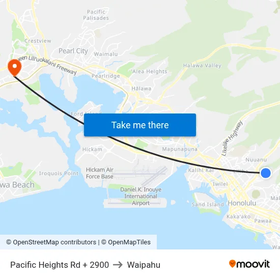 Pacific Heights Rd + 2900 to Waipahu map