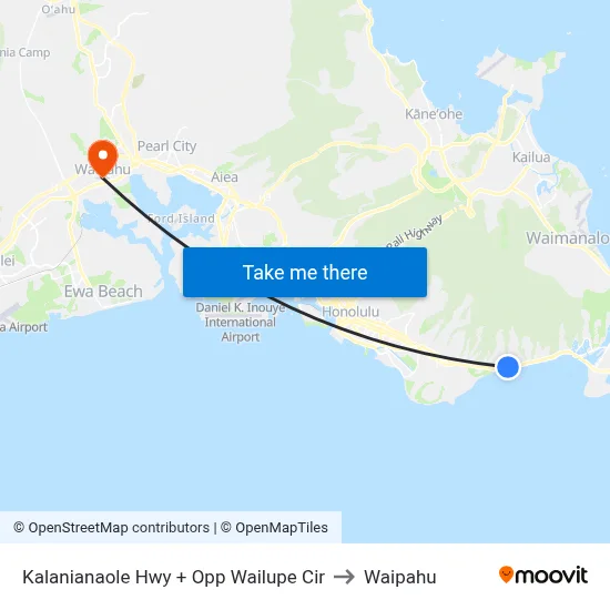 Kalanianaole Hwy + Opp Wailupe Cir to Waipahu map