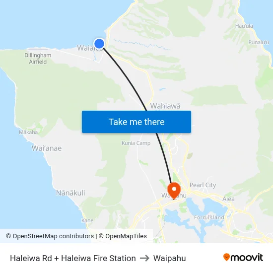 Haleiwa Rd + Haleiwa Fire Station to Waipahu map