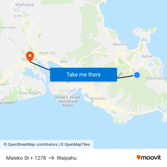 Maleko St + 1278 to Waipahu map