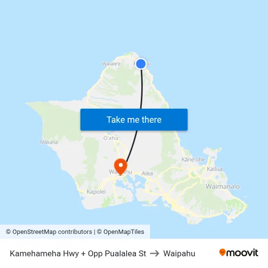 Kamehameha Hwy + Opp Pualalea St to Waipahu map