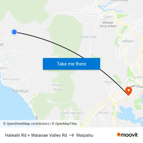 Haleahi Rd + Waianae Valley Rd to Waipahu map