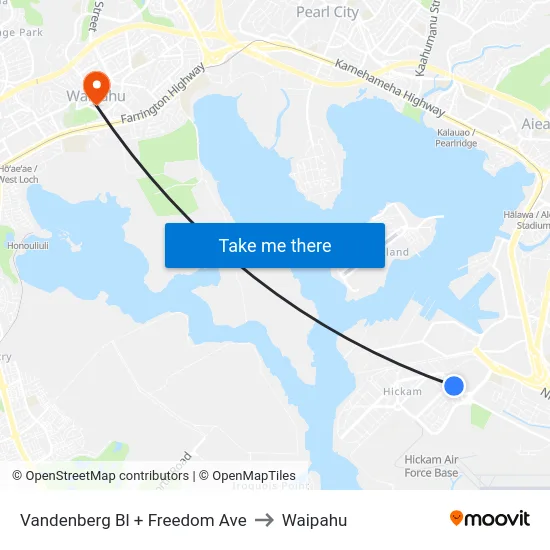 Vandenberg Bl + Freedom Ave to Waipahu map