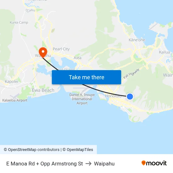 E Manoa Rd + Opp Armstrong St to Waipahu map