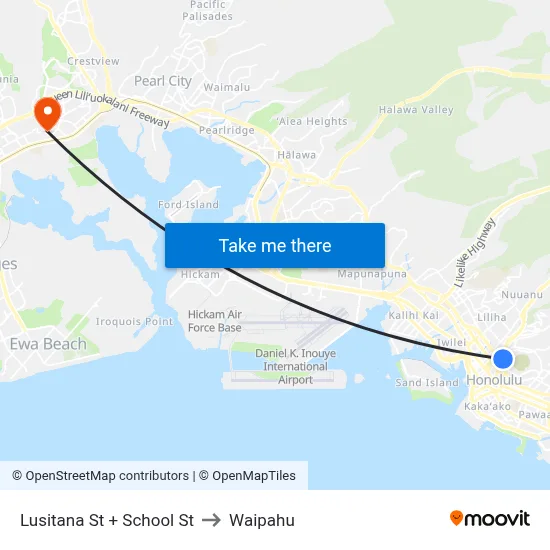 Lusitana St + School St to Waipahu map