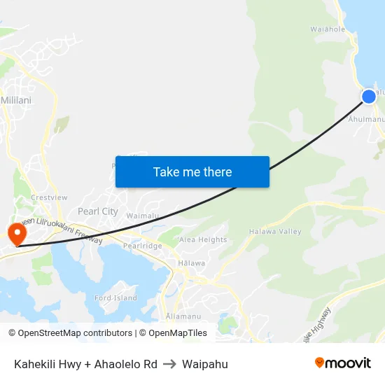 Kahekili Hwy + Ahaolelo Rd to Waipahu map
