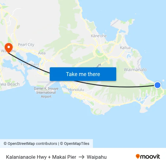 Kalanianaole Hwy + Makai Pier to Waipahu map