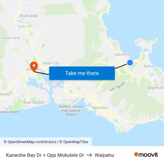 Kaneohe Bay Dr + Opp Mokulele Dr to Waipahu map