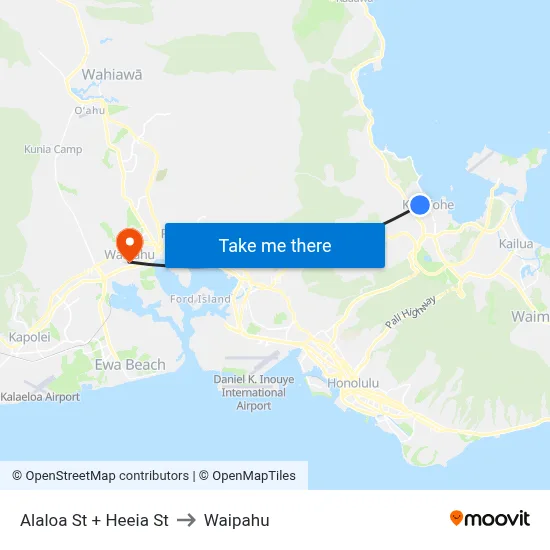 Alaloa St + Heeia St to Waipahu map