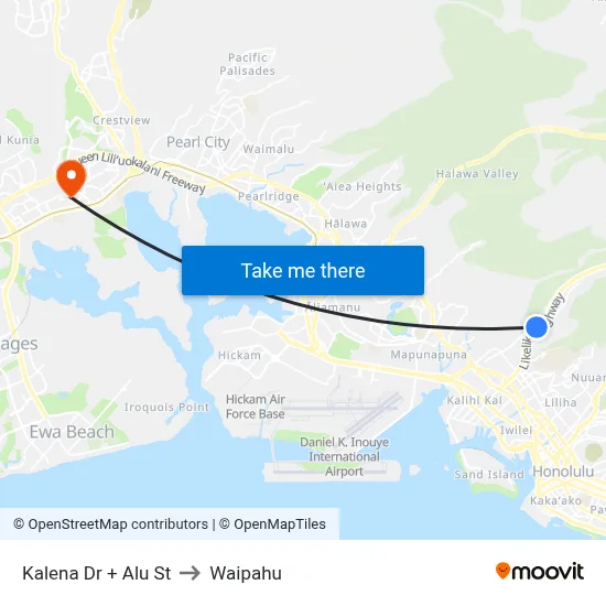 Kalena Dr + Alu St to Waipahu map