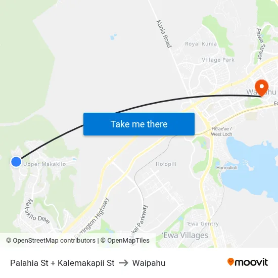 Palahia St + Kalemakapii St to Waipahu map