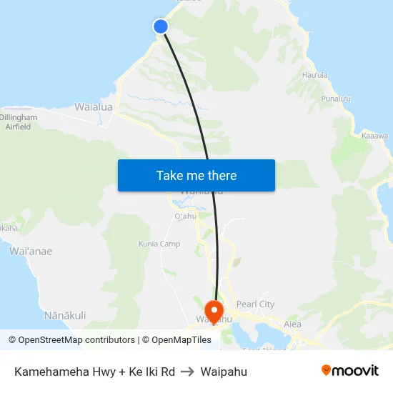 Kamehameha Hwy + Ke Iki Rd to Waipahu map