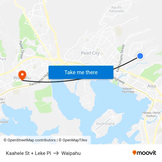 Kaahele St + Leke Pl to Waipahu map