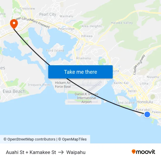 Auahi St + Kamakee St to Waipahu map