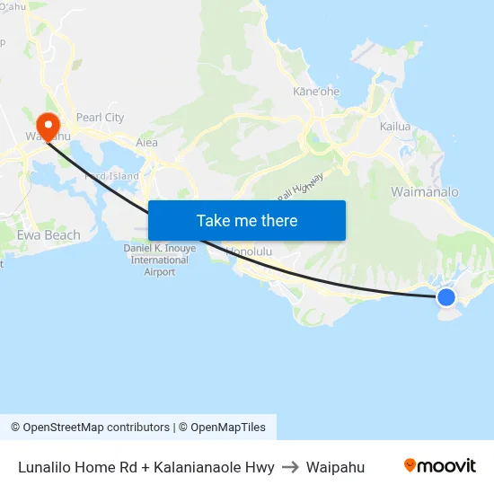 Lunalilo Home Rd + Kalanianaole Hwy to Waipahu map