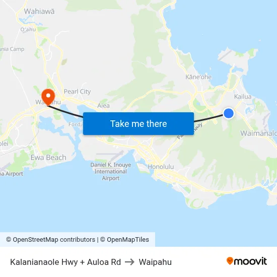 Kalanianaole Hwy + Auloa Rd to Waipahu map