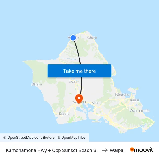 Kamehameha Hwy + Opp Sunset Beach Store to Waipahu map