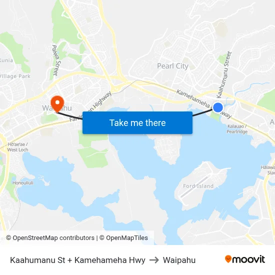 Kaahumanu St + Kamehameha Hwy to Waipahu map