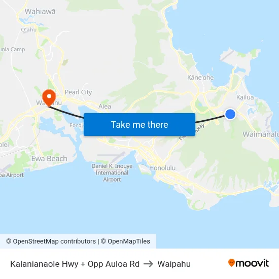 Kalanianaole Hwy + Opp Auloa Rd to Waipahu map