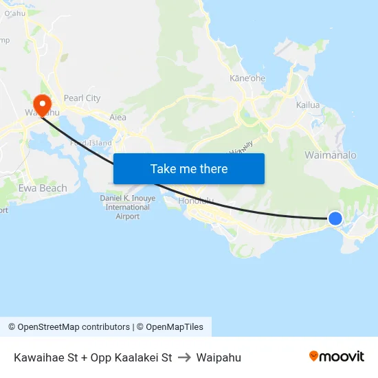 Kawaihae St + Opp Kaalakei St to Waipahu map