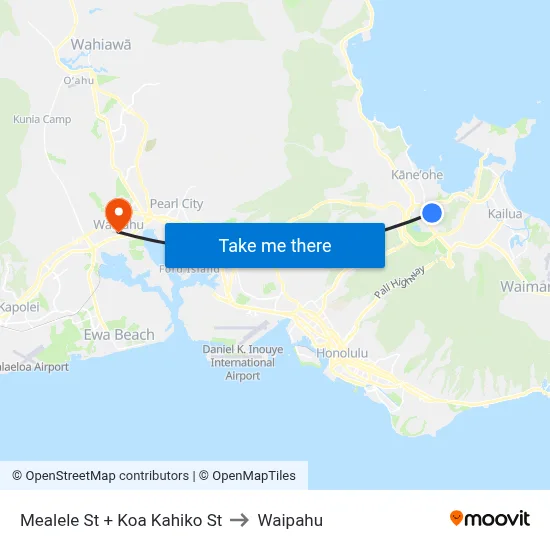 Mealele St + Koa Kahiko St to Waipahu map