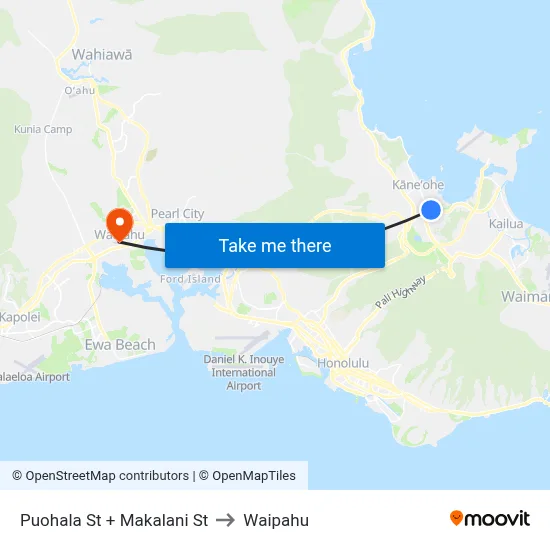 Puohala St + Makalani St to Waipahu map