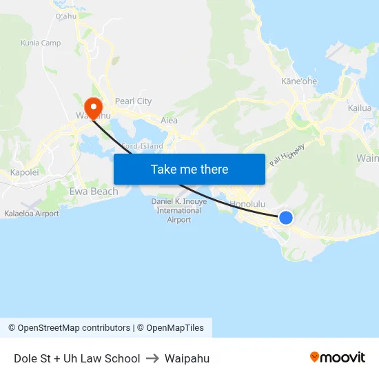 Dole St + Uh Law School to Waipahu map