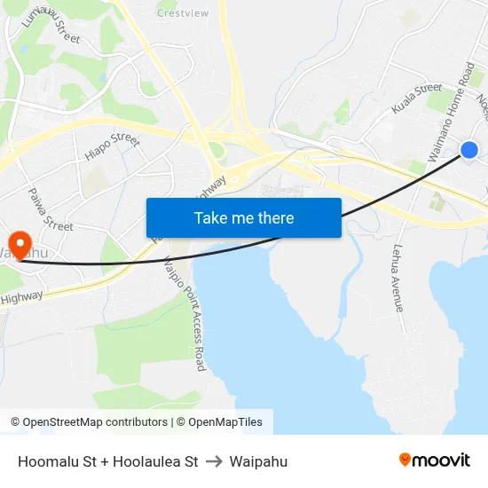Hoomalu St + Hoolaulea St to Waipahu map