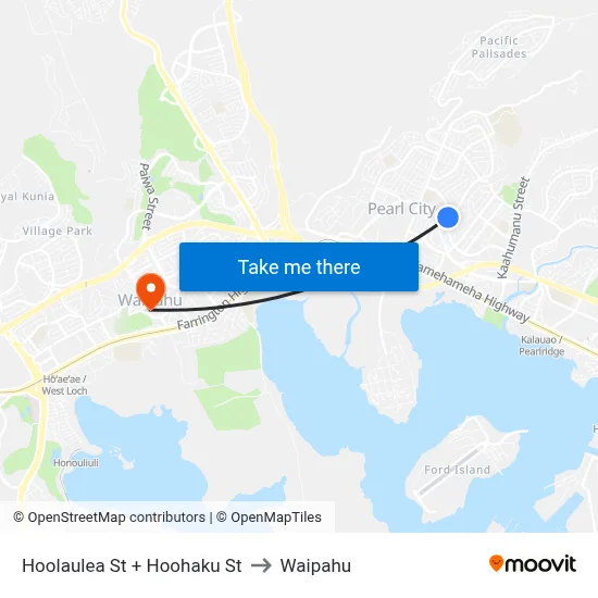 Hoolaulea St + Hoohaku St to Waipahu map