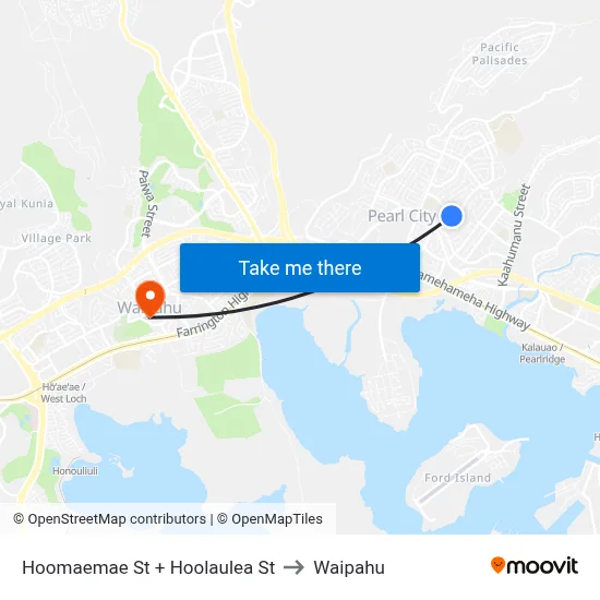 Hoomaemae St + Hoolaulea St to Waipahu map