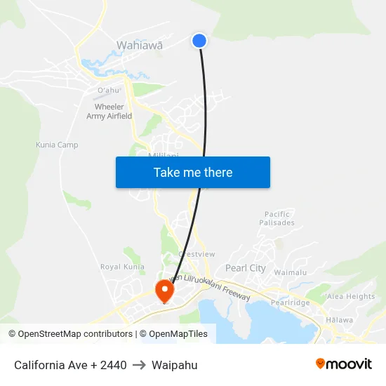 California Ave + 2440 to Waipahu map