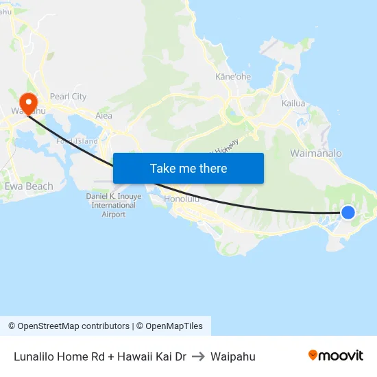 Lunalilo Home Rd + Hawaii Kai Dr to Waipahu map